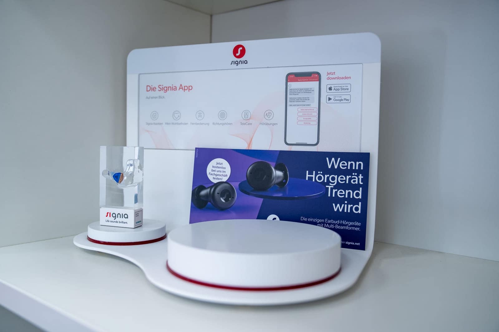 Display zur Signia Hörgeräte-App im Hörstudio